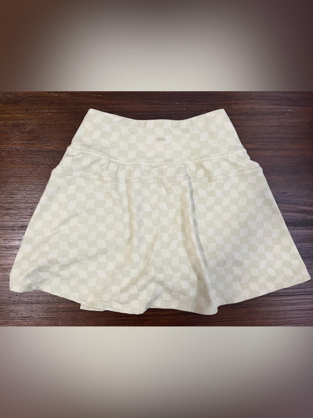 Madewell Light Sage Checkered Mini Skort - Picture 3 of 5